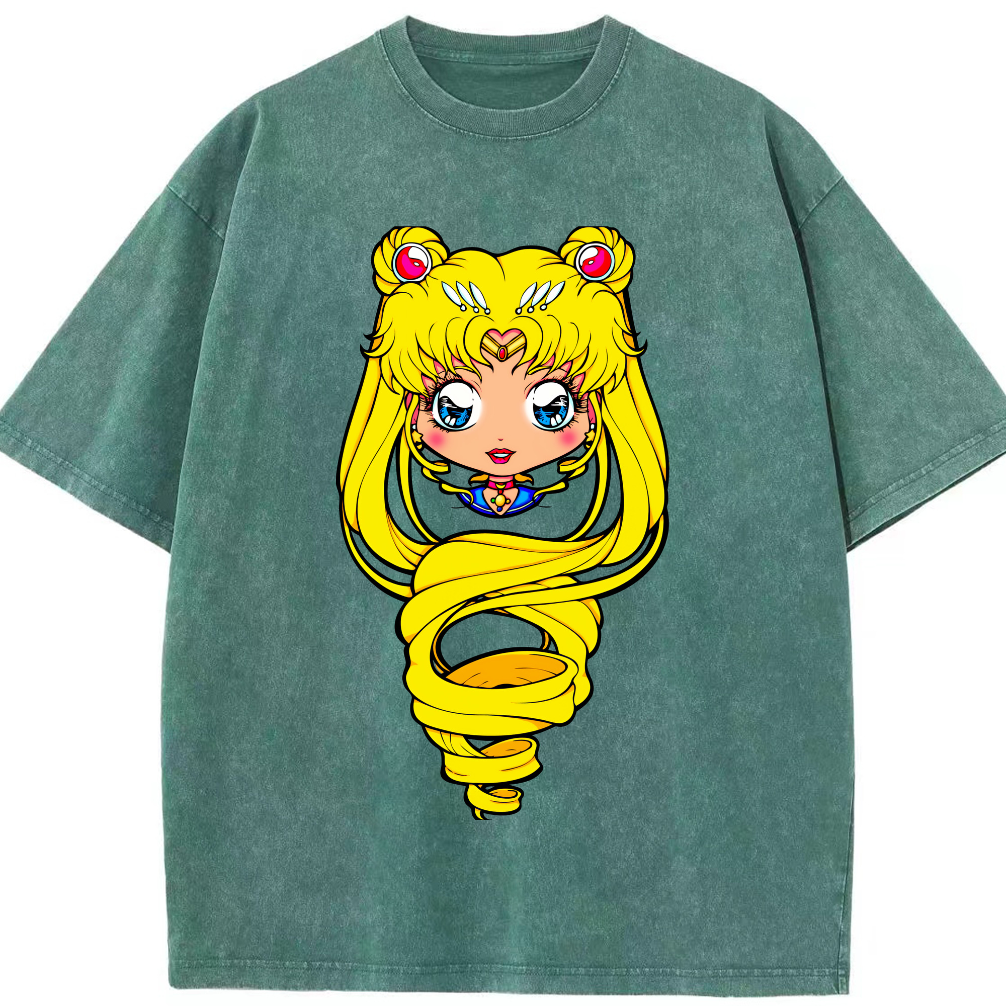 （画像用） 美少女戦士セーラームーン 月野 うさぎ つきの うさぎ Sailor Moon Tsukino Usagi 綿100% ヴィンテージ風 半袖Tシャツ（フロントプリント）